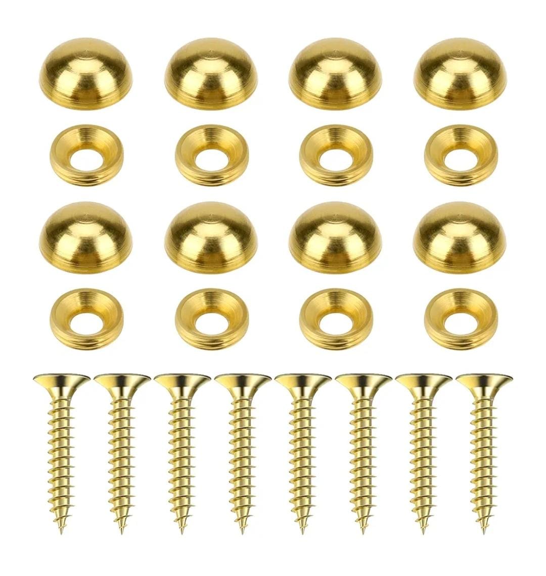 8Pcs Pure Brass Decorative Screws with Caps - Image 2