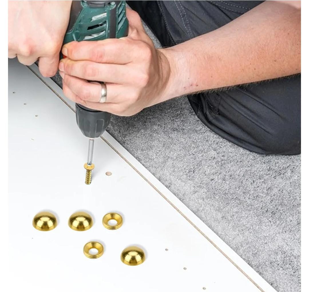 8Pcs Pure Brass Decorative Screws with Caps